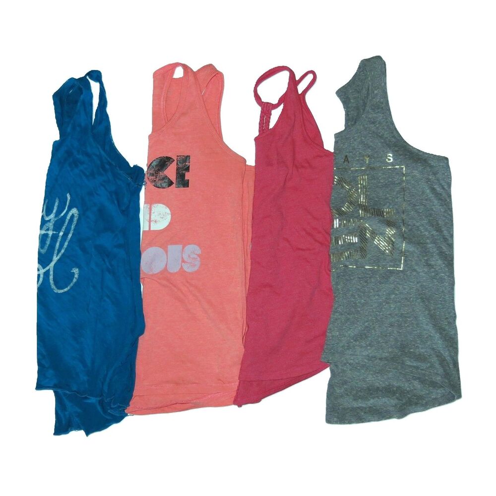 Old Navy girl tank top shirt tee graphic athletic racerback XL 14 pink gray blue